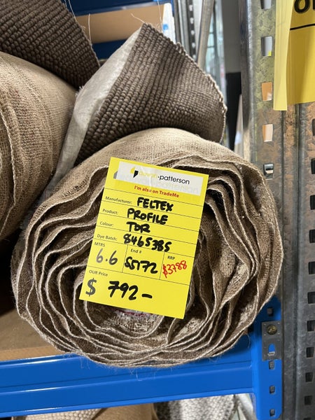 100% Felted Wool, 6.6m x 3.6m Carpet End Piece Profile "Tor" 60oz63616837824898111