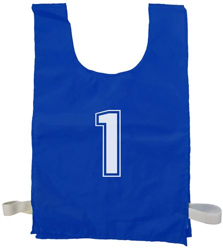 SILVER FERN NUMBERED (1-10) BIB SET BLUE LARGE Carousel 1