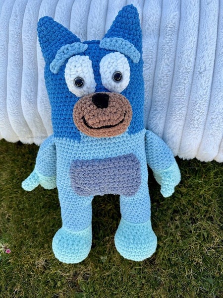 Handmade Crochet Bluey Toy – 46cm Tall – Super Soft Baby Yarn Carousel 5