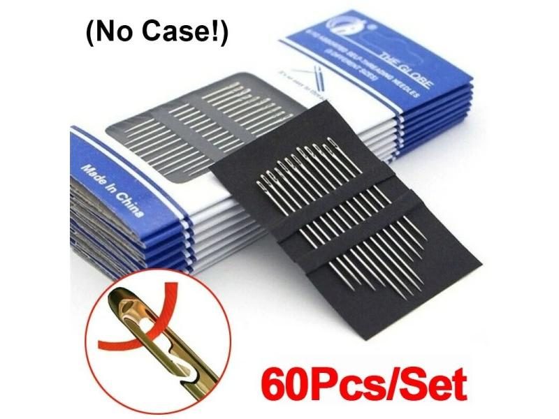 12/60Pcs Blind Needle Elderly Needle-side Hole Hand Household Sewing Stainless Carousel 1
