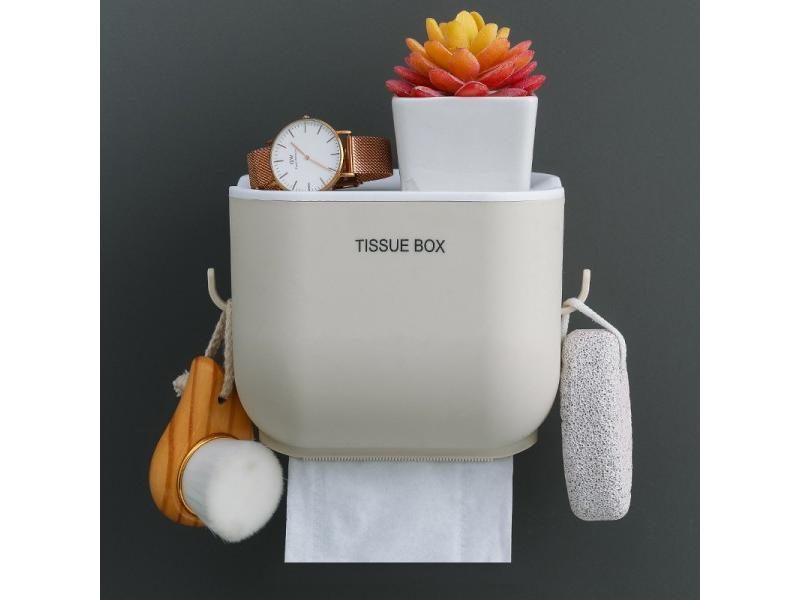 Wall Mounted Toilet Paper Holder Storage Tray For Bathroom Carousel 1