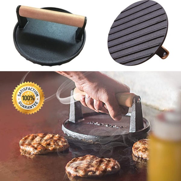 Cast Iron Grill Press Burger Bacon Steaks Carousel 1