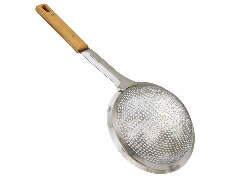 18cm Heavy Duty Stainless Steel Skimmer Strainer with Wooden Handle Carousel 2