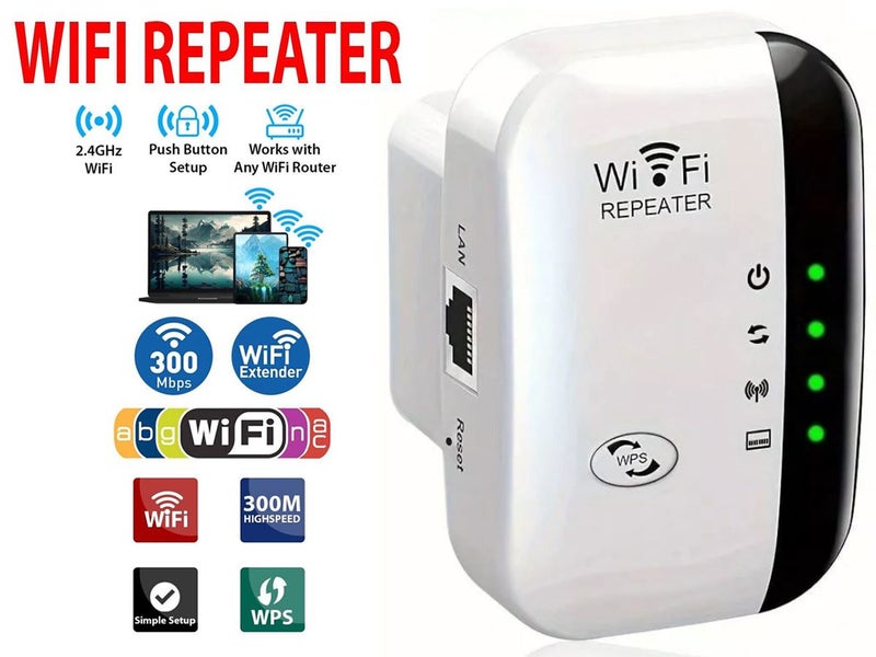 WiFi Repeater Range Wireless Extender Blast Amplifier 300Mbps - In Stock Deal Carousel 1