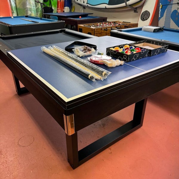 New 7' Dining Pool Table with Table Tennis Top black cloth Carousel 2