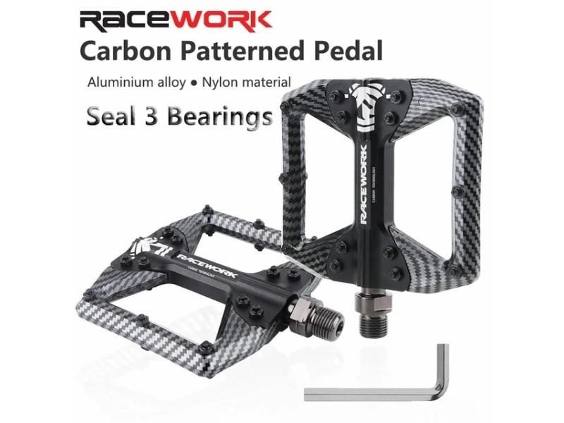 RACEWORK Bearing Bicycle Pedal Carbon Fiber Nylon MTB Ultra