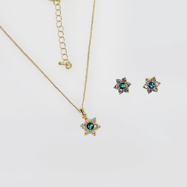 Gold Paua Jewellery Set - 'Flowers' Carousel 1