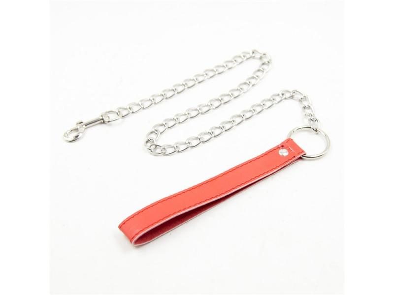 5 Color Sexy Toys SM Lead Chain Pu Leather Ring Steel Chain Sex Collar Leash Carousel 1