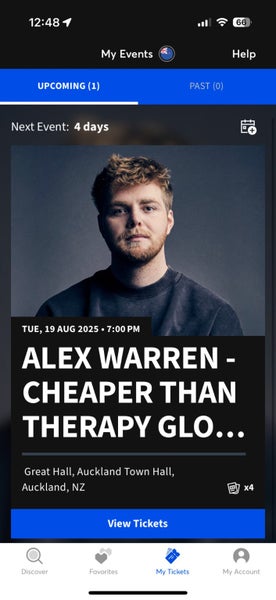 Alex Warren Tickets ( Tuesday 19th August ) - 2x Seated Carousel 1
