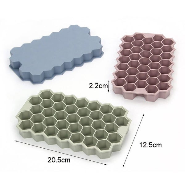 3 Pcs Ice Cube Trays Honeycomb Shaped with Lid for Cocktail Carousel 2