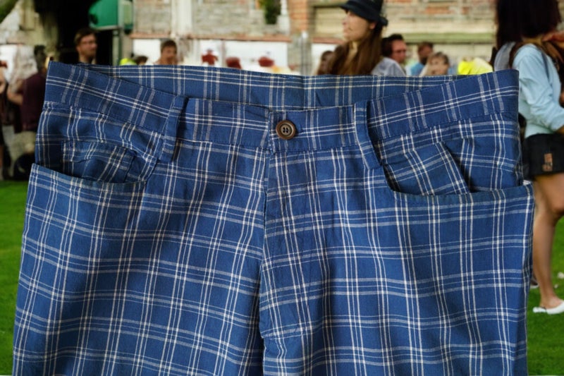 Retro Blue Chequered Golf Style pants63616193273987112