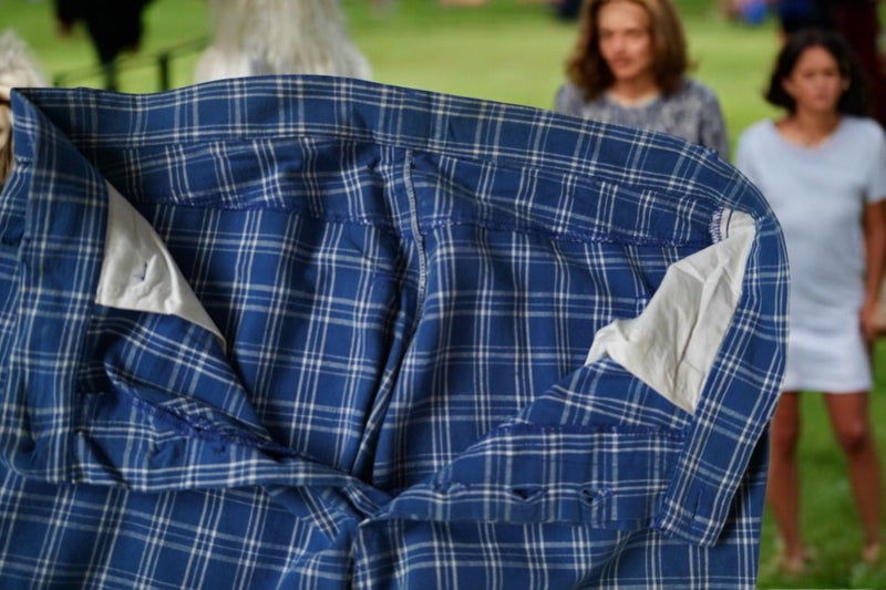 Retro Blue Chequered Golf Style pants63616193273987113