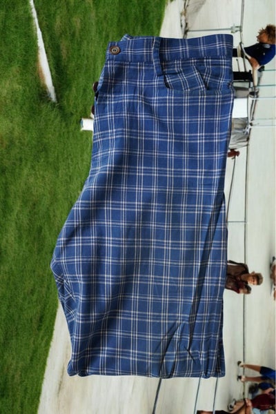 Retro Blue Chequered Golf Style pants63616193273987111