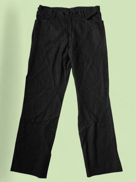 Mens Hand-Tailored Black Linen Pants63616193280258115