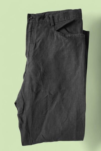 Mens Hand-Tailored Black Linen Pants63616193280258111