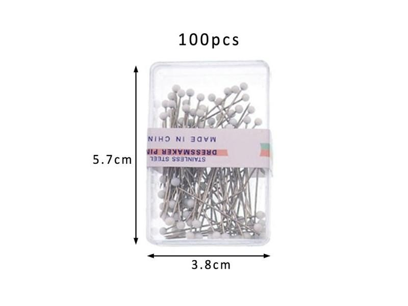 100Pcs/Box Plastic/Stainless Steel Corsage DIY Sewing Pins 3Colors Weddings Carousel 1