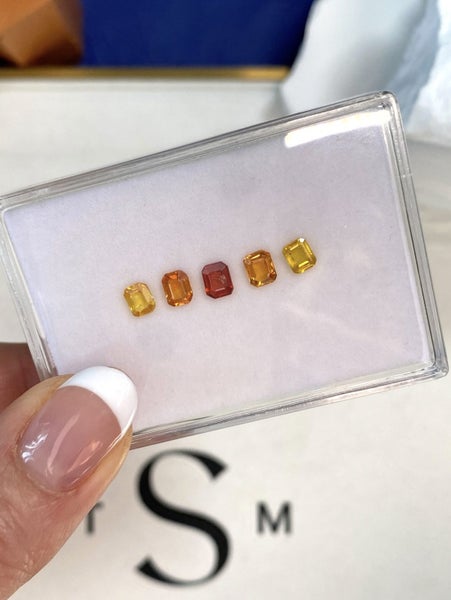 $1 RES ~ $3000 Buy Now * 2.04ct Autumnal Sapphire Emerald Cut Layout Carousel 4