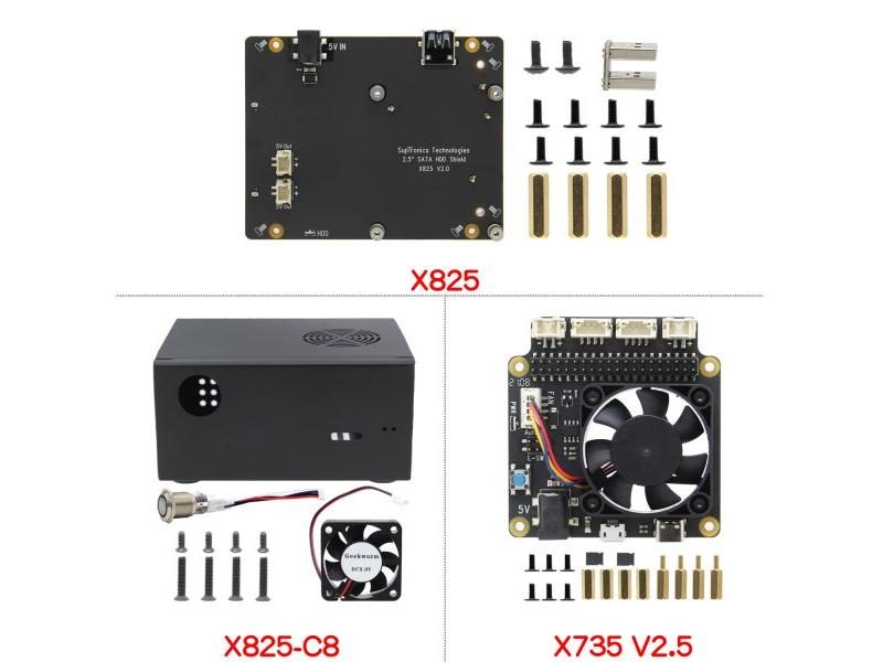 Geekworm X825 V2.0 2.5 Inch SATA HDD/SSD For Raspberry Pi 4B Carousel 1