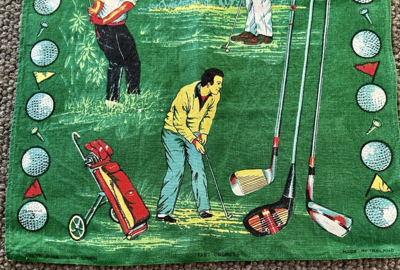Lovely vintage linen tea towel # 1 Carousel 2