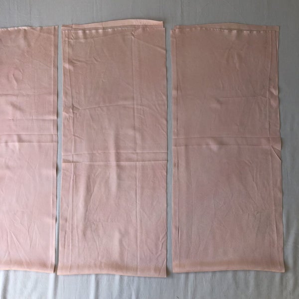 Vintage Japanese Pink Silk Kimono Panels Fabric Pieces X3 Carousel 2