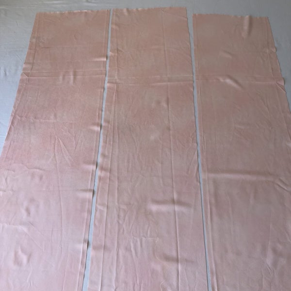 Vintage Japanese Pink Silk Kimono Panels Fabric Pieces X3 Carousel 1