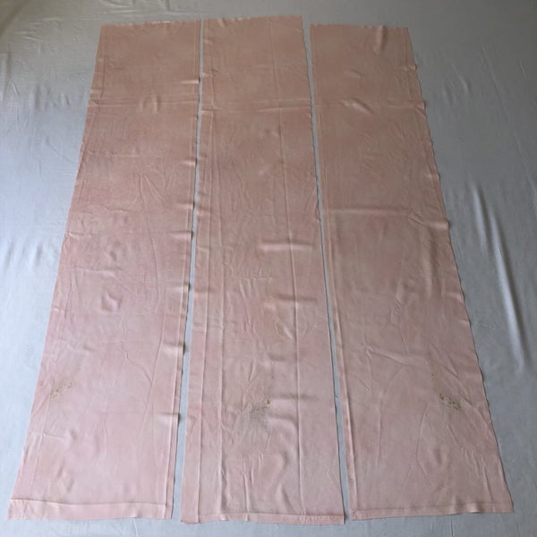Vintage Japanese Pink Silk Kimono Panels Fabric Pieces X3 Carousel 13