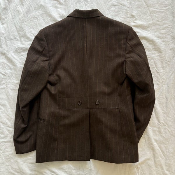 Vintage 1950s Bespoke Tailor Made Pure Wool Striped Three Piece Suit63616841550210114