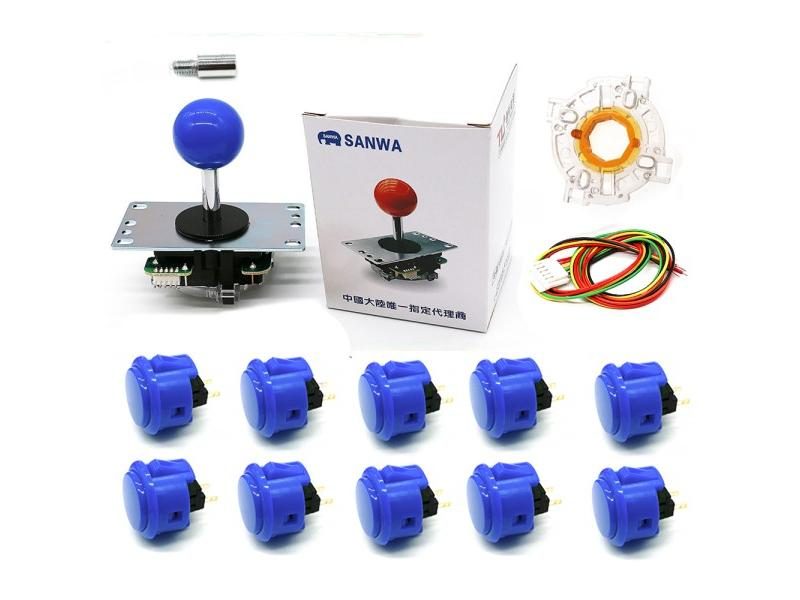 Sanwa Original Joystick 10 OBSF-30 Buttons Octagonal Gate Restrictor 1.5CM Carousel 1