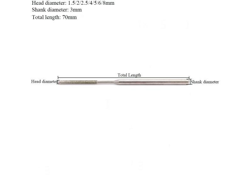 1/5pcs 1.5 - 8mm Diamond CBN Burr Extra Long Grinding Drill Bit For Dremel Carousel 1
