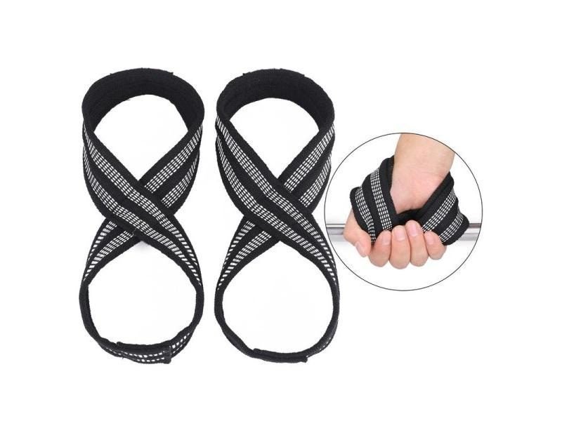 1 Pair Figure 8 Weight Lifting Straps DeadLift Wrist Strap For Pull-ups Carousel 1