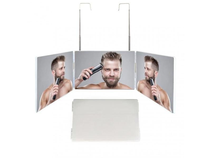 Retractable 3 Way Mirror 360° Viewing Angle Adjustable Bathroom Mirror Carousel 1