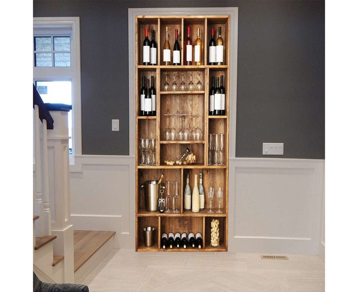 3D Wine Cabinet DIY Door Stickers PVC Adhesive Wallpaper Home Decor Decals Wa Carousel 1