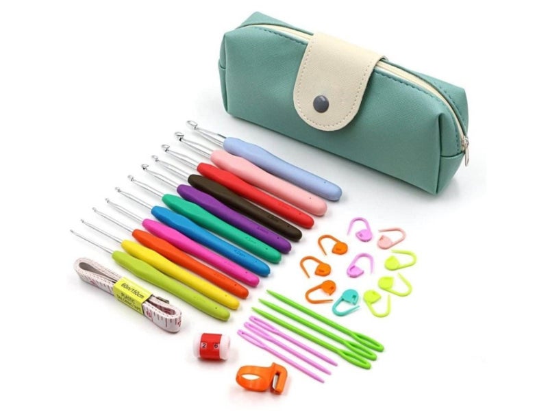 30Pcs Crochet Hooks Set, Ergonomic Soft Grip Handles with Case Carousel 1