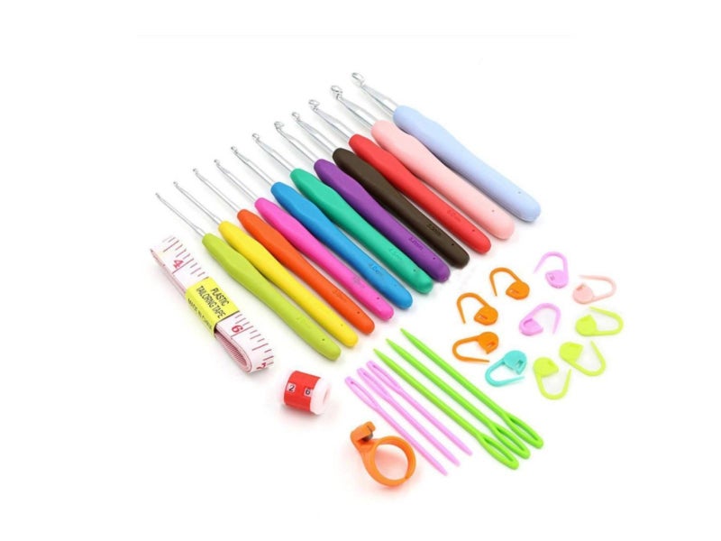 30Pcs Crochet Hooks Set, Ergonomic Soft Grip Handles with Case64157294459267114