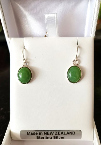 Greenstone Earring with Sterling Silver setting Carousel 1