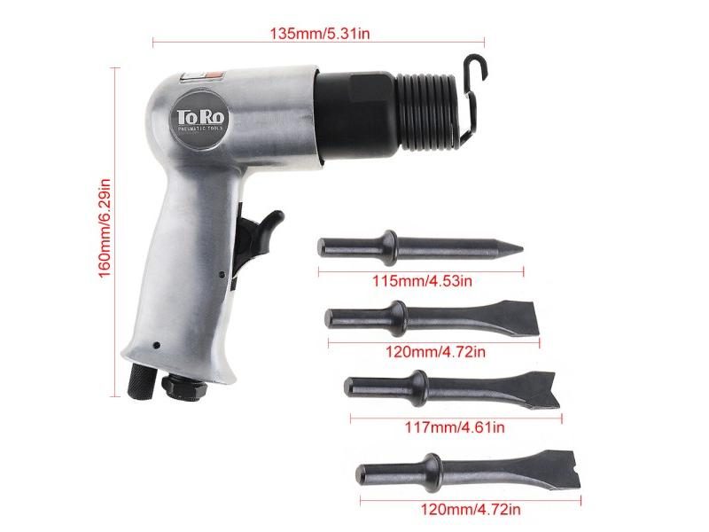 9190 190mm Professional Handheld Pistol Gas Shovels Air Hammer Small Rust Carousel 1