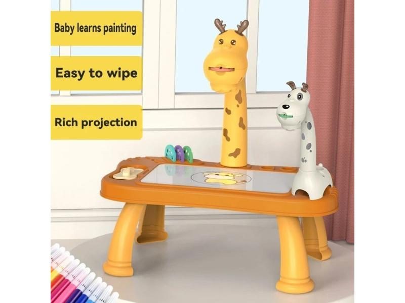 Kids Projector Drawing Table Toy Writing Painting Board Desk Arts Educational Carousel 4