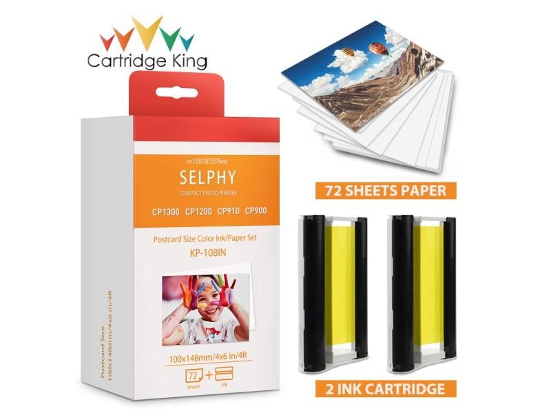 Compatible Ink Cassette Photo Paper Set For Canon Selphy CP1300 CP1200 CP1000 Carousel 1