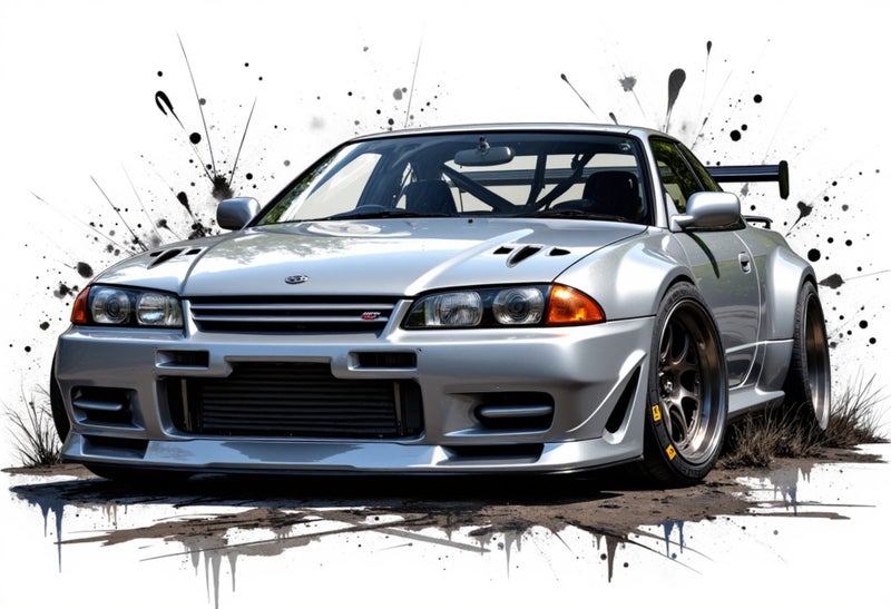 "Awsome" Print of a Skyline on Canvas Carousel 1