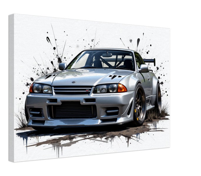 "Awsome" Print of a Skyline on Canvas Carousel 2