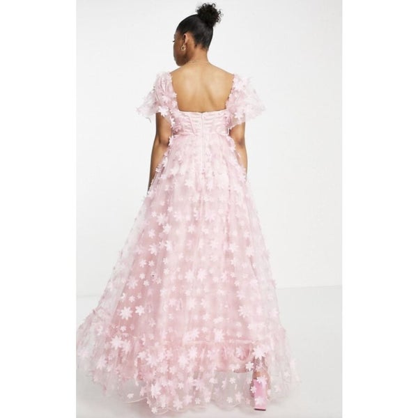 Maya Maxi Size 6 3D flower corset maxi dress in pink Carousel 2