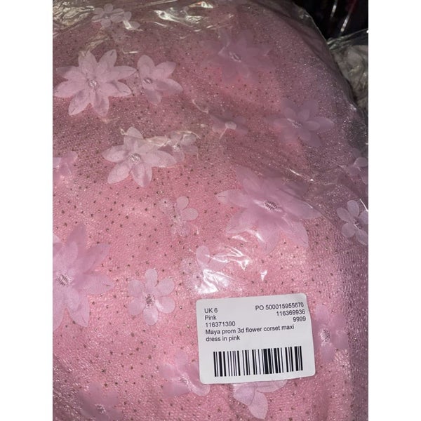 Maya Maxi Size 6 3D flower corset maxi dress in pink Carousel 5