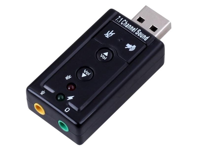 7.1-Channel USB 2.0 External Sound Card With 3.5mm Jacks USB 2.0 To Stereo Mic Carousel 1