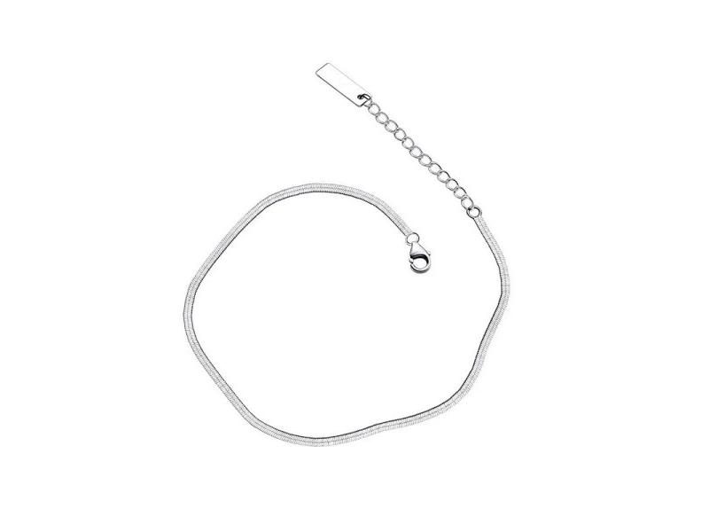 TrustDavis 925 Sterling Silver Women Fashion Snake Chain Anklets For Gift Carousel 1