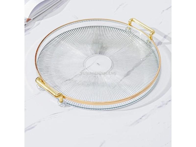 Round Storage Tray Home Living Room Coffee Table Tea Cup Storage Plate Acrylic Carousel 1