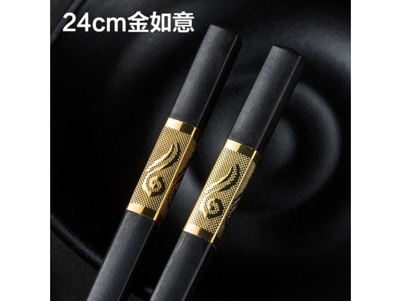 1 Pair Chinese Style Chopsticks Alloy Catering Utensils Carousel 1