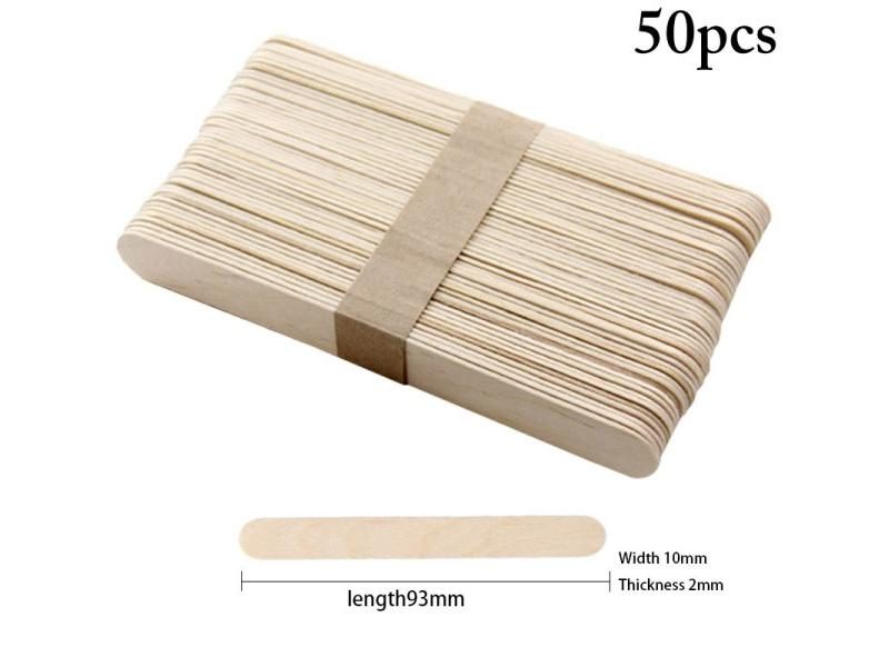 50PCS Natural Wood Ice Cream Stick DIY Wooden Popsicle Stick Accessories Carousel 1