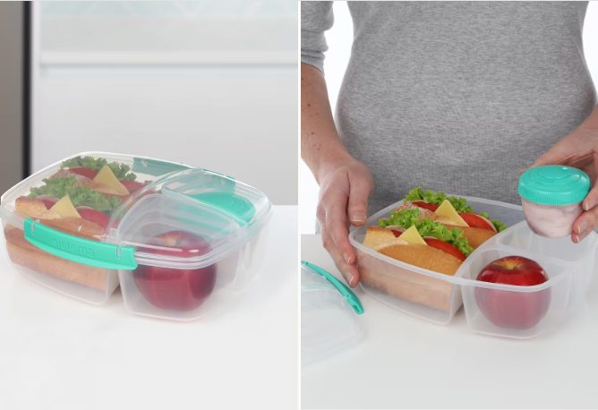 Sistema(R) 2L Triple Split TO GO(TM) with Yogurt Pot Carousel 1