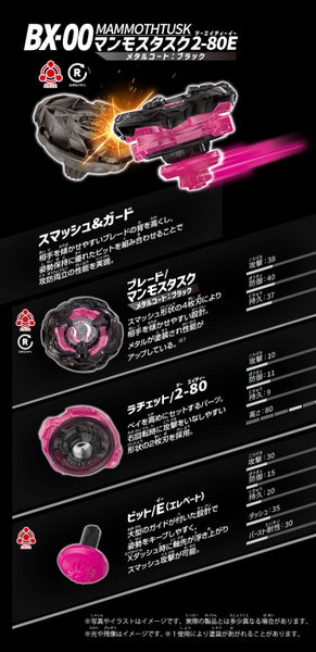 BX-00 Booster Mammoth Task 2-80E Metal Coat Black || Beyblade X (Takara Tomy) Carousel 11