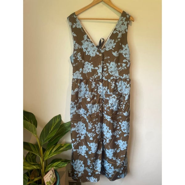 et Alia Cecilia Sundress Blue Rose Print L to XL Sizes Carousel 1